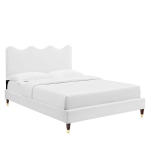 Modway Current Performance Velvet Twin Platform Bed - 1 of 4