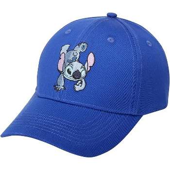 Disney Lilo & Stitch Unisex Hat, Snap Back Baseball Cap, Dad and Mom Hat (Blue)