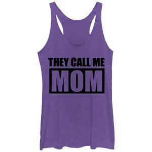 Women's CHIN UP They Call Me Mom Racerback Tank Top - 1 of 3