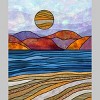 Men's Design By Humans Beach Landscape Stain Glass By Maryedenoa T-Shirt - 2 of 4
