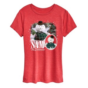 Women's - Rudolph - Sam The Snowman Bootleg Short Sleeve Graphic T-Shirt - 1 of 4