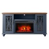 Festivo Farmhouse 62" TV Stand for TVs up to 70" with Fireplace Navy - image 3 of 4