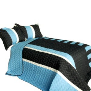 Slickblue Full/Queen, Cozy Handmade Quilt Set with 2 Shams, Peace of Mind Design, TC Fabric, 3 Piece - 1 of 4