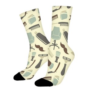 Salon & Barber Hairdresser Women Printed Crew Socks Funny Funky Socks Soft Polyester Novelty Gifts for Artists Men - 1 of 1