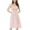 Allegra K Women's Floral Twist Front Knee Length Summer Adjustable Strap Sundresses - 2 of 4
