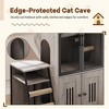 Cat Litter Box Furniture, 2-in-1 Hidden Litter Box Enclosure - Double Layer Cat House Storage Cabinet with Removable Ladder Scratching Posts Doors - 4 of 4
