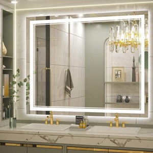 LED Bathroom Mirror Rectangle Mirror With Light Toilet Mirror With Adjustable LED Color Temperatures,Anti-Fog,Wall Mounted Mirror-The Pop Home - 1 of 4