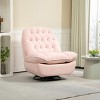 360° Swivel Recliner Adjustable Chair Chenille Swivel Reclining Glider Single Chaise Lounge Sofa Chair With Black Metal Round Base-Cuddlewood - 2 of 4