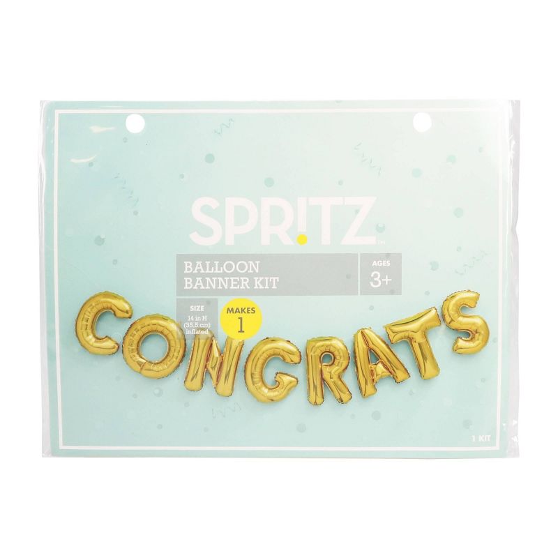 Congrats Script Foil Balloon Gold - Spritz&#8482;, 2 of 8