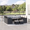 Outsunny 11 PCS Patio Dining Set Outdoor Rattan Wicker Furniture Set with Space Saving Chairs, Glass Top Table and Cushion - 3 of 4