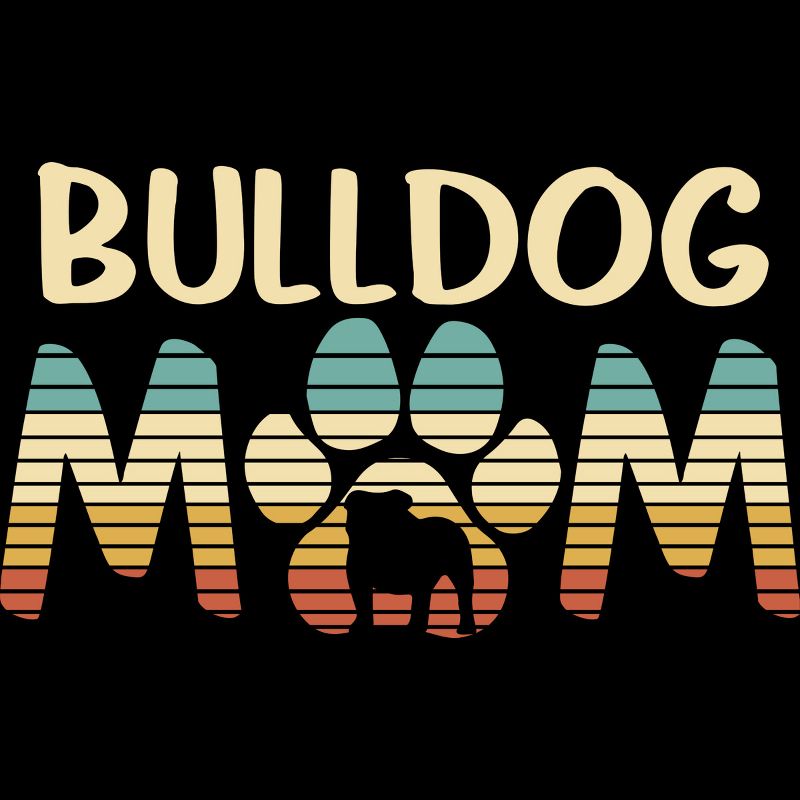 Men's Design By Humans Retro Bulldog Mom Paw Print By clickbong T-Shirt, 2 of 3