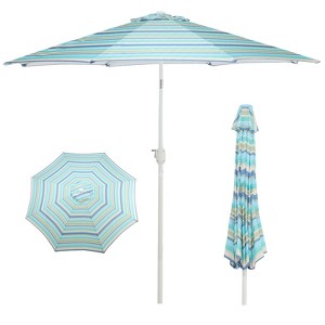 Aoodor 9FT Outdoor Patio Umbrella, Outdoor Market Table Umbrella with 8 Sturdy Ribs, Push Button Tilt and Crank - 1 of 4