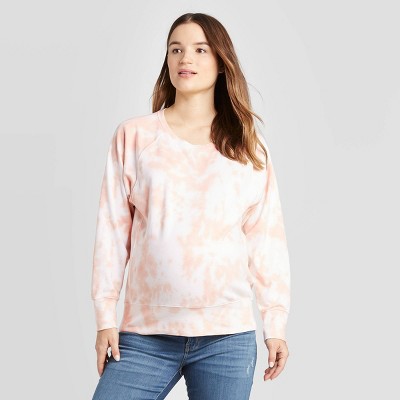 tan and white tie dye sweatshirt