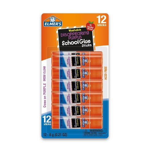 Elmer's Washable Glue Sticks, Disappearing Purple, 2 Pack, 0.21 oz each