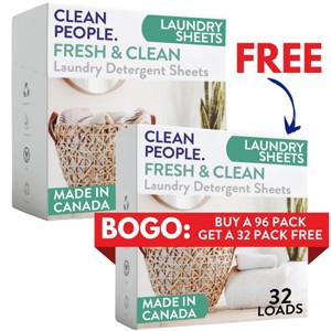 Clean People Laundry Detergent Sheets - Laundry Soap - Ultra Concentrated, Recyclable Packaging, Stain Fighting - 1 of 4