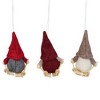 NORTHLIGHT 3ct Skiing Gnome Christmas Ornament Set 4" - Red/Gray - 3 of 4