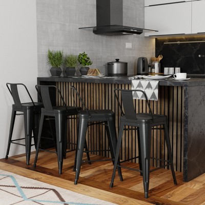 33.50"Keeley 24 inch Metal Counter Height Stool (Set of 4) Teal Blue
