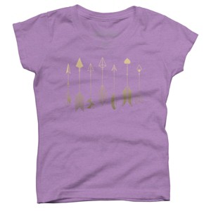 Girl's Design By Humans Be Brave Little Arrow (gold) By staceyroman T-Shirt - 1 of 3
