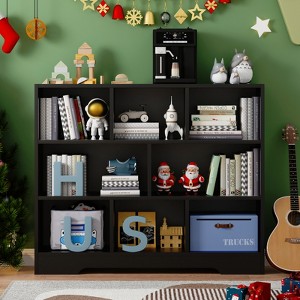 Book Shelf, Cubes Storage Organizer, Freestanding Bookshelf Cube Shelf for Bedroom, Living Room, 3-Tier Open Bookshelf Wooden Bookcase - 1 of 4