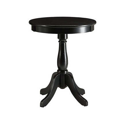 Side Table with Round Top Black - Benzara