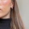 14K Gold Plated Triple Huggie Illusion Stud Earrings | Double Huggie Hoop Earrings for One Hole | Gold Hoop Earrings for Women - 4 of 4