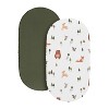 Sweet Jojo Designs Boy, Girl, Unisex/Gender Neutral Baby Bassinet Fitted Sheets Set Woodland Animal Pals Green, Beige, Brown & Orange 2pc - 2 of 4