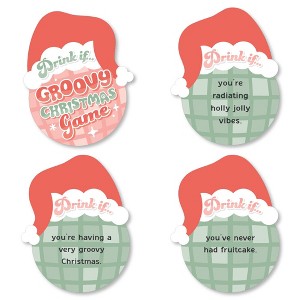Big Dot of Happiness Drink If Game - Groovy Christmas - Pastel Holiday Party Game - 24 Count - 1 of 4