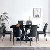 Dining Table Set With 6 Dining Chairs Breakfast Table Set Faux Marble Dining Table Set Luxury Rectangular 6-8 Person Table For For Kitchen Restaurant - 3 of 4