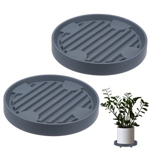 Unique Bargains Indoor Outdoor Durable Rolling Plant Stand with Wheels 2 Pcs - 1 of 4