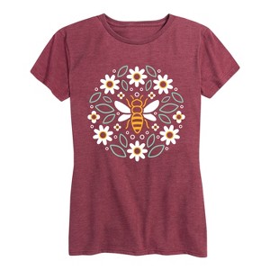 Women's - Instant Message - Bee Circle Short Sleeve Graphic T-Shirt - 1 of 4