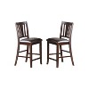 Upholstered Counter Height Chairs in Dark Brown Finish, Set of 2 - 2 of 4