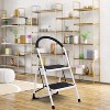 Cesicia Silver 2-Step Folding Ladder with Soft Grip Handle and Anti-Slip Wide Pedal - 3 of 4