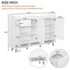 MAYEERTY Sleek Contemporary Shoe Cabinet with Adjustable Shelves, Solid Wood Legs Storage Sideboard, White - 3 of 4