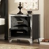 LIVAREEmlen Elegant High Gloss Nightstand with Metal Handle,Mirrored Bedside Table with 2 Drawers for Bedroom,Living Room - 2 of 4
