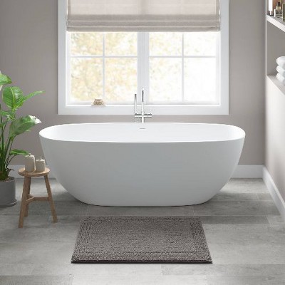 Kumasinova Plush Cotton Bathroom Rug, 3000 GSM Reversible Bath Rug, Tufted Washable Rug, Non-Slip Area Rug, Door Mat