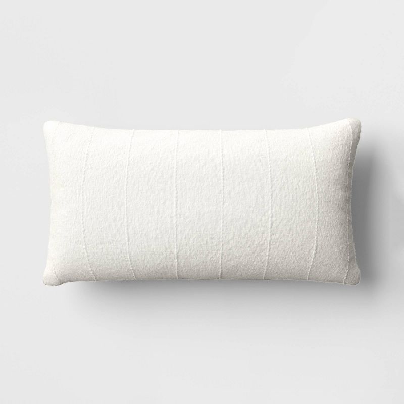 Oversized Woven Cotton Slubby Striped Throw Pillow Ivory - Threshold™, 1 of 10