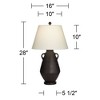 360 Lighting Las Cruces 28" Tall Jar with Handles Farmhouse Rustic Country Cottage Table Lamp Black Single White Shade Living Room Bedroom Bedside - 4 of 4