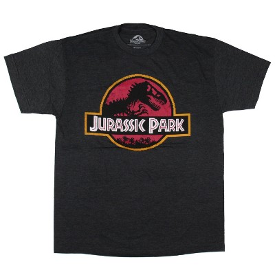 Jurassic Park Men's Pixelated Logo Design Adult Short Sleeve T-Shirt