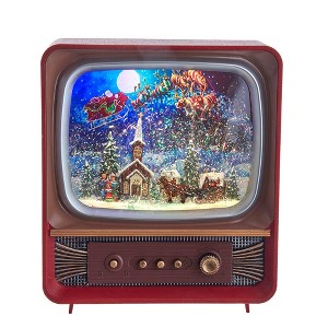 Kurt Adler Kurt Adler 10-Inch Battery-Operated Musical Water Santa TV Lantern - 1 of 4