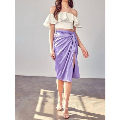 Women's Side Gathered Slit Skirt - DO+BE
