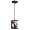 VAXCEL Nautique Bronze Coastal Drum Mini Pendant Ceiling Light White Glass - 3 of 3