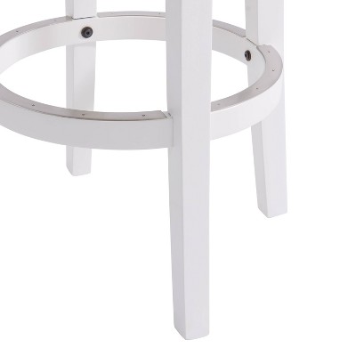 Elegant Clara White Rubberwood Swivel Bar & Counter Stool - Set of 2