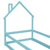 CAVINAS Twin Size Wood Floor Bed with House-shaped Headboard,Toddler Floor Bed with Fence for Kids,Girls,Boys - 4 of 4