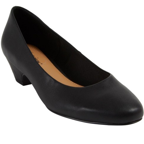 Comfortview Wide Width Vida Pump Low Heel Women's Dress Shoes - 9 1/2 WW,  Black