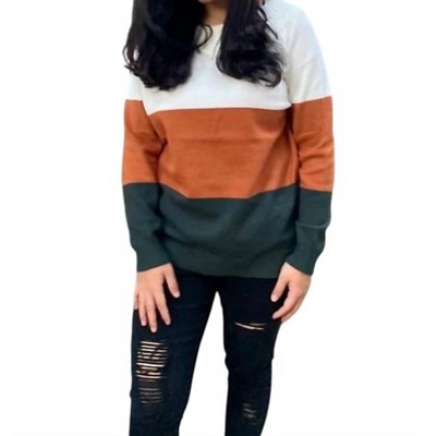 Women's Color Block Off The Shoulder Sweater - Shirley Stone