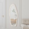 QingMoon Footprint Shape Full Length Mirror, 63" X 24" Wavy Floor Mirror, Flannel Frame Large Wall Mirror with Stand for Bedroom and Entrance - 2 of 4