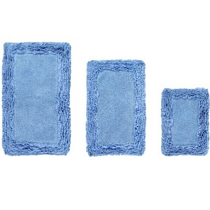Shaggy Border Collection 3-Piece Bath Rug Set 100% Cotton Tufted Weave Ruffle Border Pattern Bathroom Rug for Machine Washable Bathmat - 1 of 4