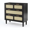 Sapphtopaz 3 Drawers 31.5" Rattan Dresser for Bedroom Farmhouse Metal Handles Storage Cabinet Closet Organizers and Storage for Bedroom, Closet - 4 of 4