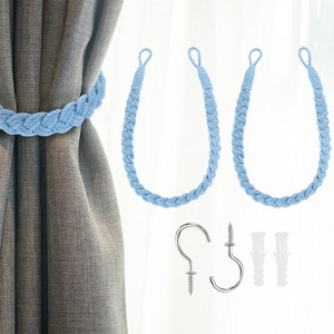 Unique Bargains Cotton Hand-Woven Decorative Metal Hook Curtain Drapes Holdbacks 23.6" - 1 of 4