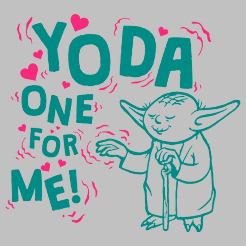 Women's Star Wars Valentine's Day Yoda One for Me! Force T-Shirt, 2 of 5